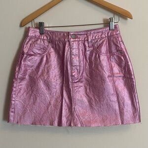 METALLIC PINK Mini Skirt SMALL